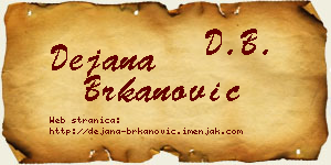 Dejana Brkanović vizit kartica